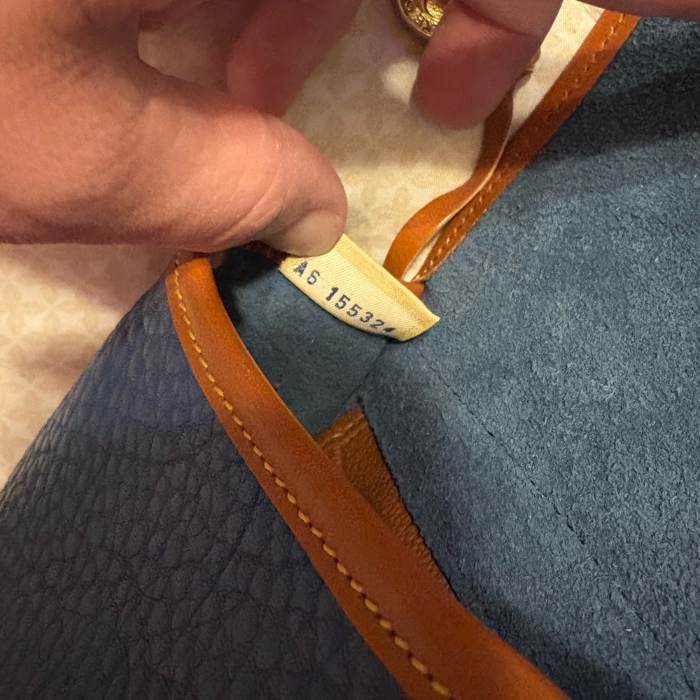 Dooney & Bourke Blue and Tan Leather Crossbody - Picture 8 of 11